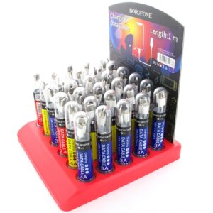 Borofone - a set of cables packed in tubes, on a countertop stand - Image 3