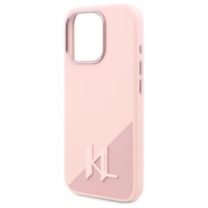 Karl Lagerfeld Silicone Shadow Metal Initial MagSafe - dėklas skirtas Apple iPhone 16 Pro pink - Image 6