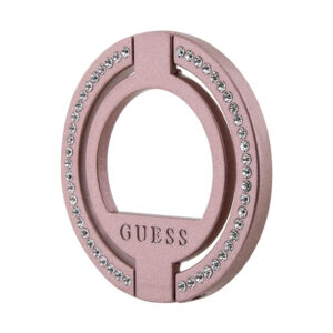 Guess MagSafe Ring Stand Rhinestone - Magnetic finger holder for phone with stand function (Pink) - Image 2