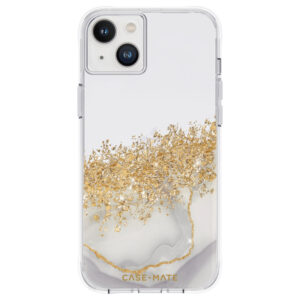 Case-Mate Karat - Case decorated in gold for Apple iPhone 14 Plus Marble - Image 1