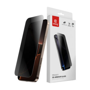 Crong Privacy 3D Armour Glass - Apsauginis stiklas su privatumo filtru skirtas Apple iPhone 17 Pro Max / Apple iPhone 16 Pro Max