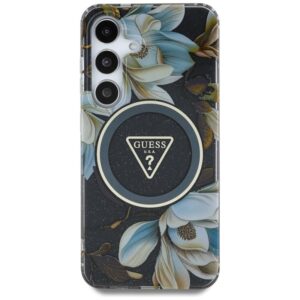 Guess Glitter Flowers Triangle Buttons MagSafe - dėklas skirtas Samsung Galaxy S25 black - Image 3