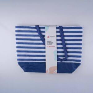 Alpina - Striped Beach Bag 49.3x16x34 cm (Navy / White) - Image 2
