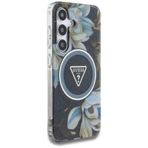 Guess Glitter Flowers Triangle Buttons MagSafe - dėklas skirtas Samsung Galaxy S25 black - Image 4