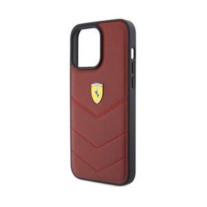 Ferrari Quilted Metal Logo - dėklas skirtas Apple iPhone 15 Pro Max Red - Image 6