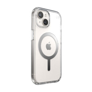 Speck Presidio Perfect-Clear MagSafe - dėklas skirtas Apple iPhone 16e / Apple iPhone 15 / Apple iPhone 14 / Apple iPhone 13 Clear / Chrome Finish / Serene Silver - Image 3