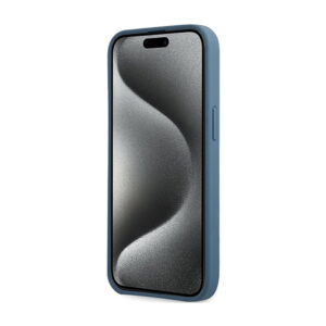 Guess 4G Bottom Stripe Metal Logo Collection - dėklas skirtas Apple iPhone 15 blue - Image 5