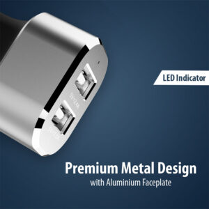 Crong Power automobilinis įkroviklis 24W su Dual USB Port aluminium - Image 2