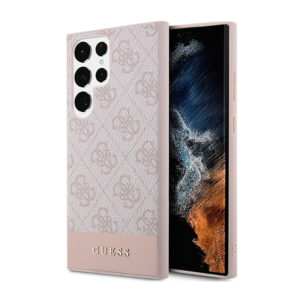 Guess 4G Bottom Stripe Metal Logo Collection - dėklas skirtas Samsung Galaxy S23 Ultra Pink - Image 1