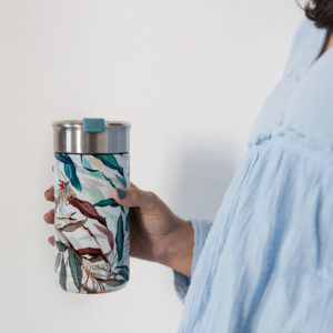 Quokka Boost Coffee Tumbler - Stainless steel thermal mug with brewer 400 ml (Bouquet) - Image 2