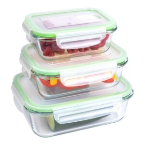 Alpina - Set of 6 glass food containers with lid lunchbox 370 ml / 640 ml / 1050 ml - Image 2