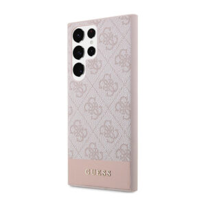 Guess 4G Bottom Stripe Metal Logo Collection - dėklas skirtas Samsung Galaxy S23 Ultra Pink - Image 2