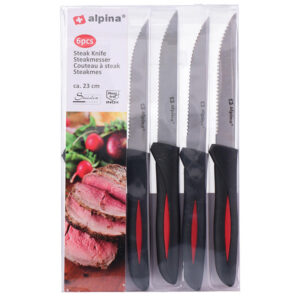 Alpina - INOX stainless steel steak knife set 23 cm 6 pcs. (black) - Image 2