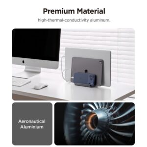 Spigen LD208S4 vertikalus stovas nešiojamam kompiuteriui pilkos spalvos - Image 9