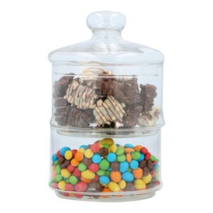 Alpina - Glass container / jar for sweets, 2 levels, 16x28 cm