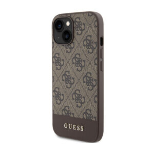 Guess 4G Bottom Stripe Metal Logo Collection - dėklas skirtas Apple iPhone 15 brown - Image 2