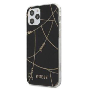 Guess Gold Chain - dėklas skirtas Apple iPhone 12 Pro Max Black - Image 1