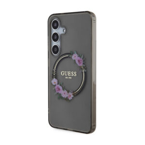 Guess IML Flowers Wreath MagSafe - Case Samsung Galaxy S24 Black - Image 2