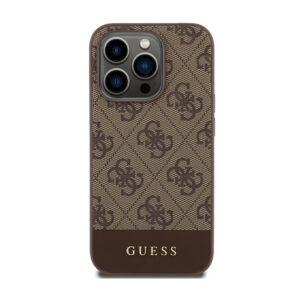 Guess 4G Bottom Stripe Metal Logo Collection - dėklas skirtas Apple iPhone 15 Pro brown - Image 3