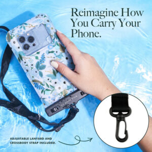 Rifle Paper Waterproof Floating Pouch - Waterproof case for smartphones up to 6.7" (Garden Party Blue) - Image 3