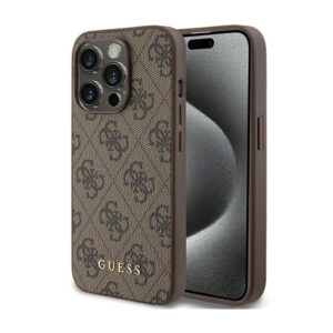 Guess 4G Metal Gold Logo - dėklas skirtas Apple iPhone 15 Pro brown - Image 1