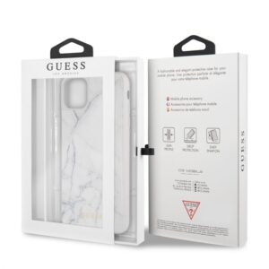 Guess Marble Tempered Glass Hardcase - dėklas skirtas Apple iPhone 11 Pro Max White - Image 5
