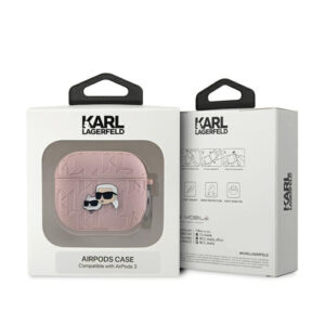 Karl Lagerfeld Monogram Karl & Choupette Head - AirPods 3 Case (pink) - Image 3