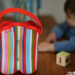BUILT Bottle Buddy Two Bottle Tote with holder (Baby Pink Stripe) - Image 2