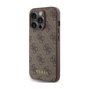 Guess 4G Metal Gold Logo - dėklas skirtas Apple iPhone 15 Pro brown - Image 2
