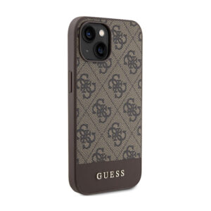 Guess 4G Bottom Stripe Metal Logo Collection - dėklas skirtas Apple iPhone 15 brown - Image 4