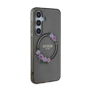 Guess IML Flowers Wreath MagSafe - Case Samsung Galaxy S24 Black - Image 4