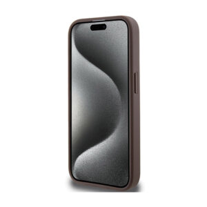 Guess 4G Bottom Stripe Metal Logo Collection - dėklas skirtas Apple iPhone 15 Pro brown - Image 5