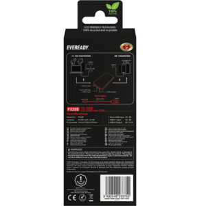 Eveready PX20B - Powerbank 20000 mAh 2x USB-A Black - Image 6