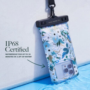 Rifle Paper Waterproof Floating Pouch - Waterproof case for smartphones up to 6.7" (Garden Party Blue) - Image 5