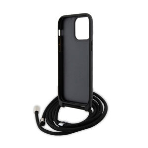 Karl Lagerfeld Crossbody Saffiano Metal Pin Karl & Choupette - Apple iPhone 13 Pro Max Case Black - Image 6