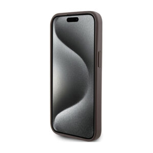Guess 4G Bottom Stripe Metal Logo Collection - dėklas skirtas Apple iPhone 15 brown - Image 5