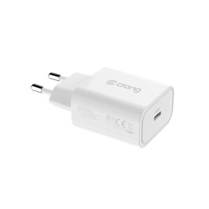 Crong USB-C kelioninis įkroviklis – Wall įkroviklis USB-C Power Delivery 20W baltos spalvos - Image 3