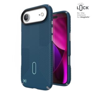 Speck Presidio2 Grip ClickLock & MagSafe - dėklas Apple iPhone Air Deep Sea / Silver Metallic / Spell Blue - Image 1