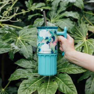 Quokka Umi - 720 ml Stainless Steel Thermal Mug with Straw and Silicone Coaster (Waterfall Garden) - Image 3