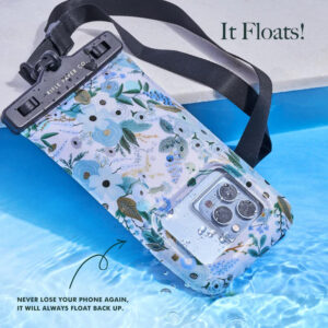 Rifle Paper Waterproof Floating Pouch - Waterproof case for smartphones up to 6.7" (Garden Party Blue) - Image 6