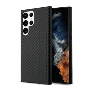 AMG Carbon Stripe & Embossed - dėklas skirtas Samsung Galaxy S23 Ultra Black - Image 1