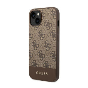 Guess 4G Bottom Stripe Metal Logo Collection - dėklas skirtas Apple iPhone 14 Plus Brown - Image 2