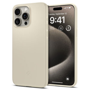 Spigen Thin Fit - dėklas skirtas Apple iPhone 15 Pro Max Beige - Image 1