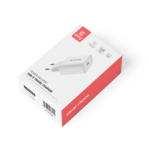 Crong USB-C kelioninis įkroviklis – Wall įkroviklis USB-C Power Delivery 20W baltos spalvos - Image 5