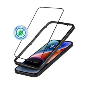 Crong Anti-Bacterial 3D Armour Glass - 9H apsauginis stiklas skirtas the entire screen of the Apple iPhone 14 Pro + installation frame - Image 1