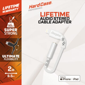 Energizer HardCase - Lightning to 3.5 mm jack audio adapter MFi-certified 11 cm ROW White - Image 3