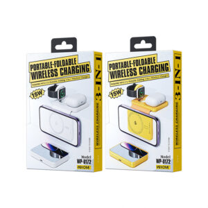 WEKOME WP-U172 - 3-in-1 belaidis įkroviklis su MagSafe for Apple iPhone, Apple Watch, and AirPods + Mirror Yellow - Image 4