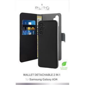 PURO Wallet Detachable - Case 2in1 for Samsung Galaxy A34 5G Black - Image 3