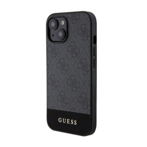Guess 4G Bottom Stripe Metal Logo Collection - dėklas skirtas Apple iPhone 15 Grey - Image 2