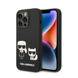 Karl Lagerfeld Liquid Silicone Karl & Choupette MagSafe - dėklas skirtas Apple iPhone 14 Pro Max Black - Image 1